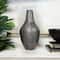 13" Black Metal Snakeskin Inspired Vase with Dimensional Wavy Accents